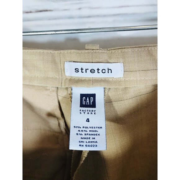 Gap Dress Pants Womens Sz 4 x 30 Tan Pinstripe Career Straight Leg Flat Spring - Picture 5 of 8